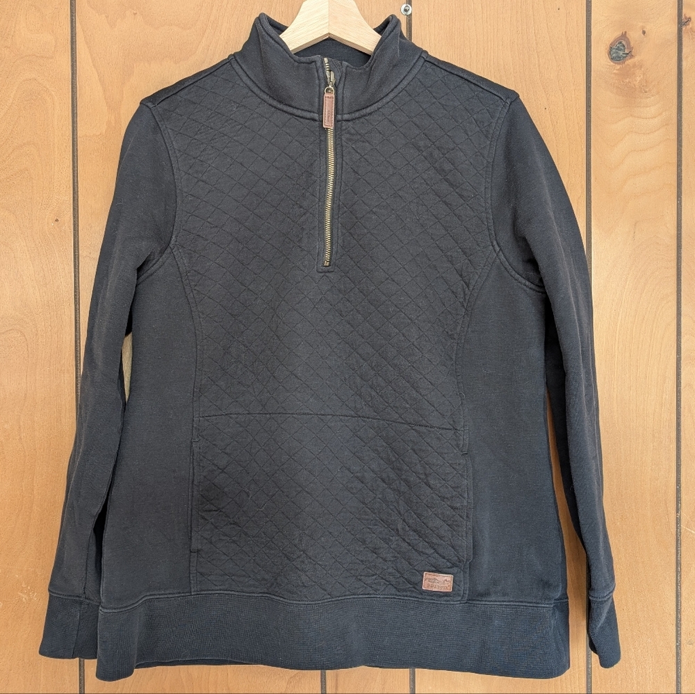 NWOT - L.L.Bean Quilted Quarter-Zip Pullover Faded Black